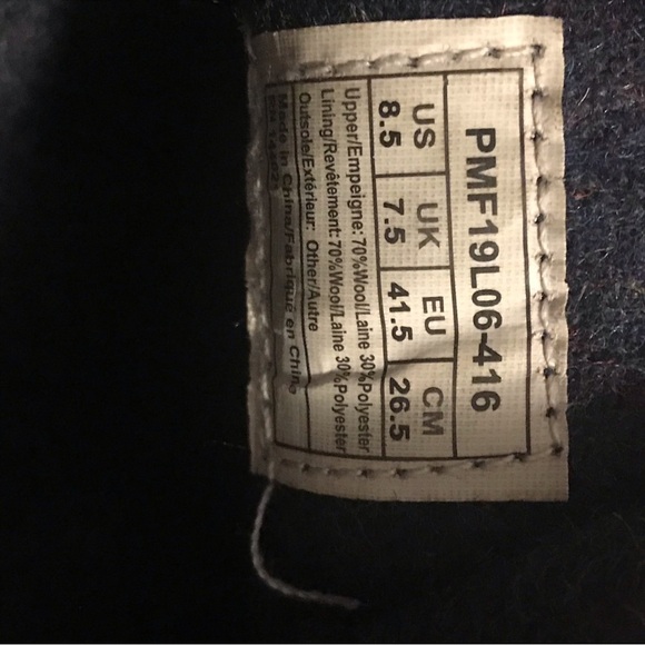 Pendleton Mens Wool Sneaker Shoe Navy Size 8.5 - Picture 9 of 11